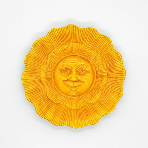 Vintage Dept 56 Ceramic Sun Plate Celestial Boho Hippie Nature Witchy - Picture 2 of 6